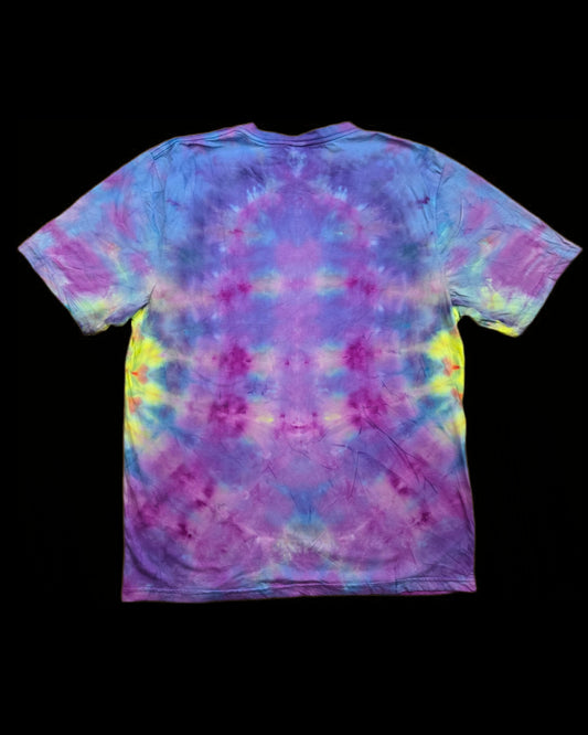 L bright mandala tie dye t-shirt, unisex large image 1