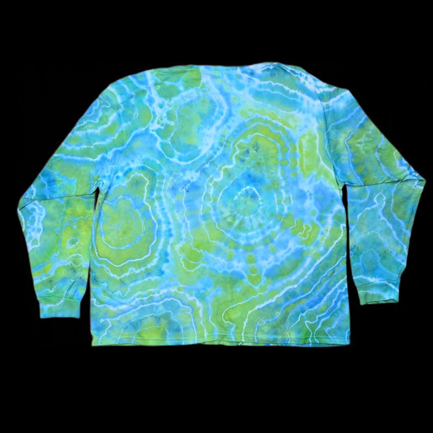 2XL geode tie dye long sleeve t-shirt, unisex image 1