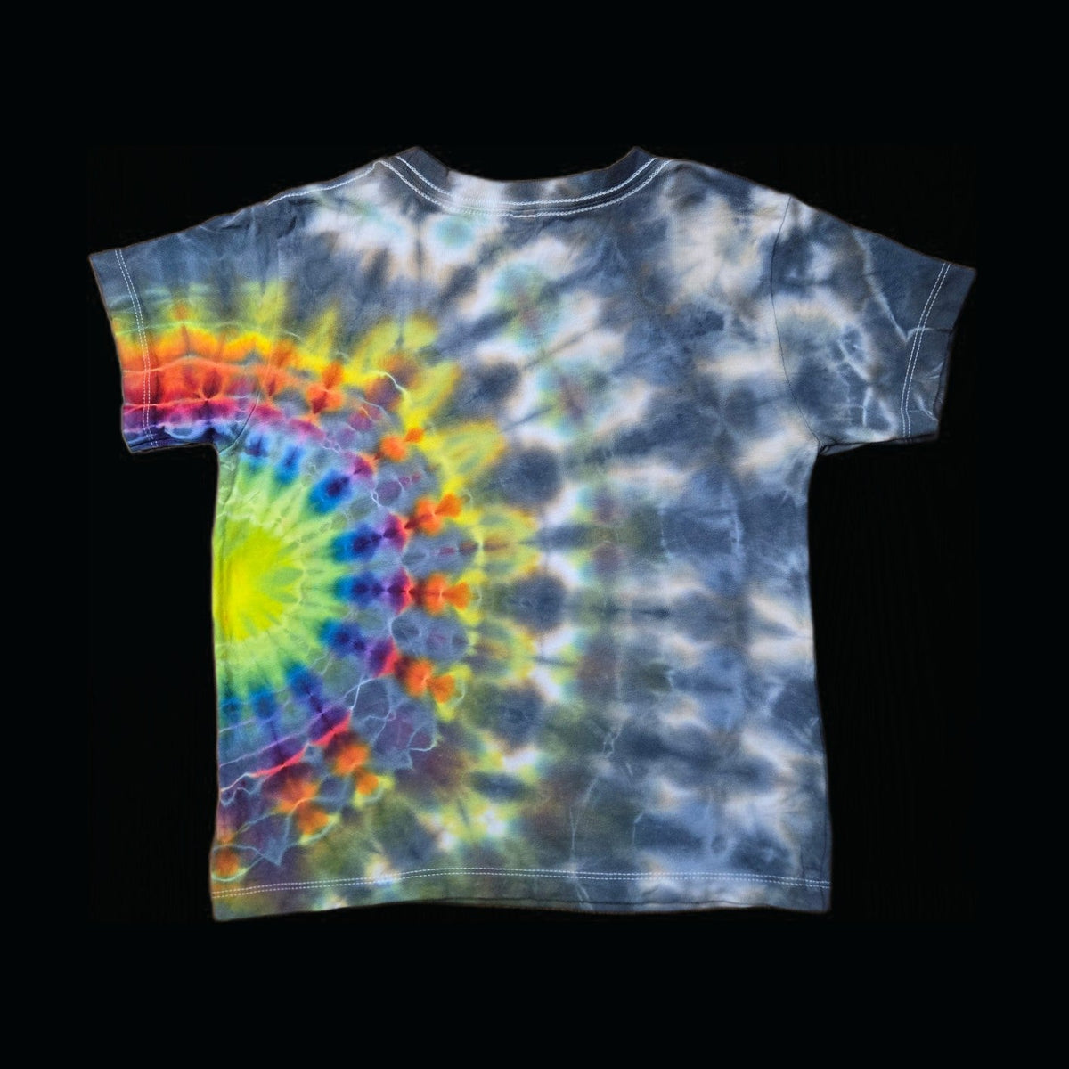 Side fan fold tie-dye t-shirt - unisex 5T — Back