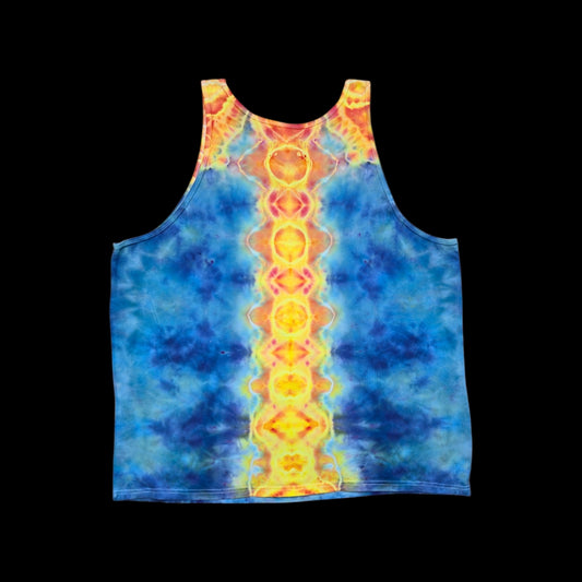 V and Spine Tie Dye Tank Top — Unisex 2XL