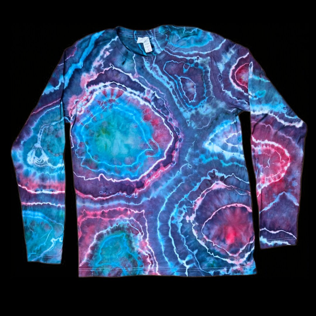 L Pink and Blue Geode, Long Sleeve image 0