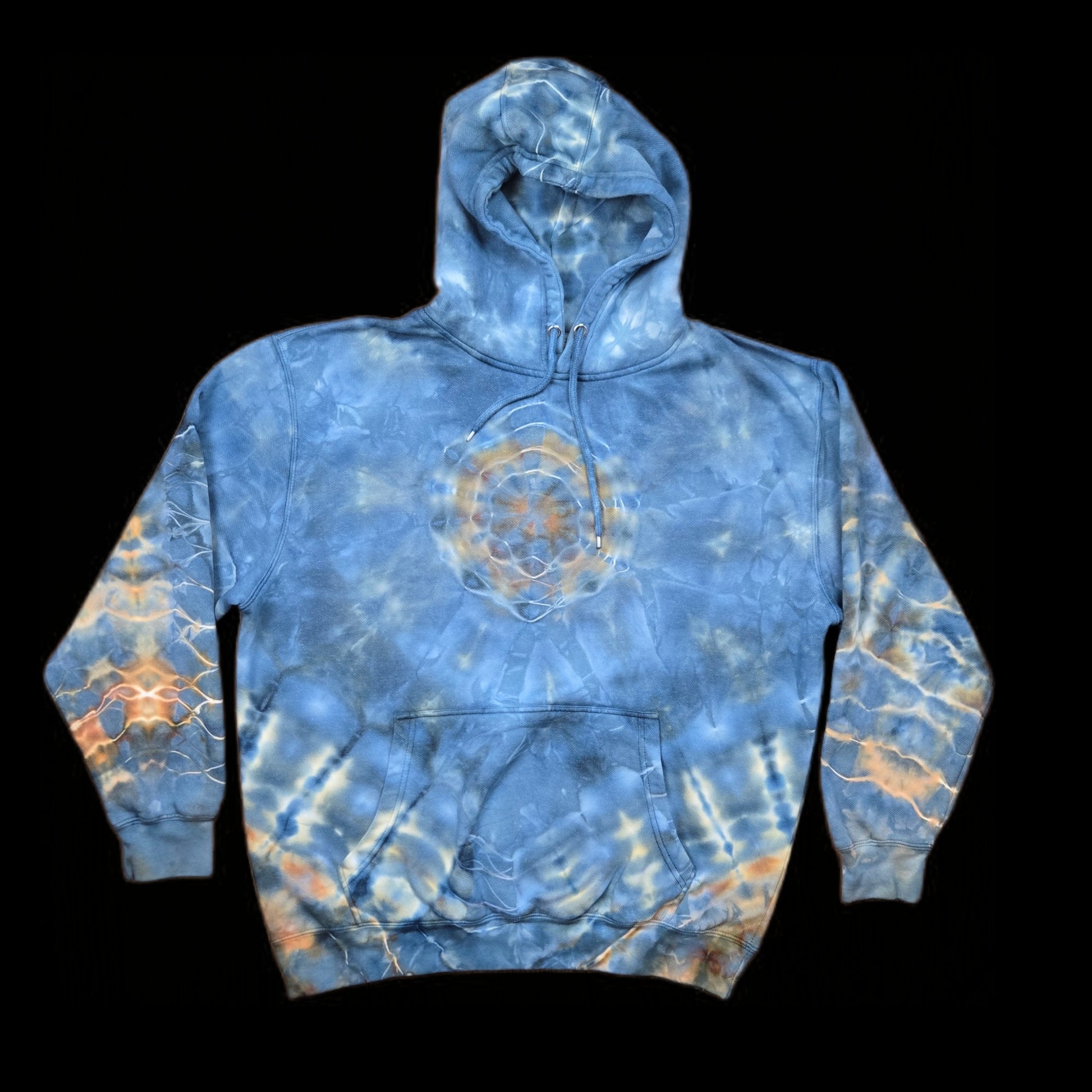 XL mandala/abstract tie dye hoodie, unisex hooded sweatshirt image 0