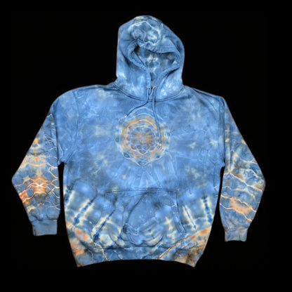 XL mandala/abstract tie dye hoodie, unisex hooded sweatshirt image 0