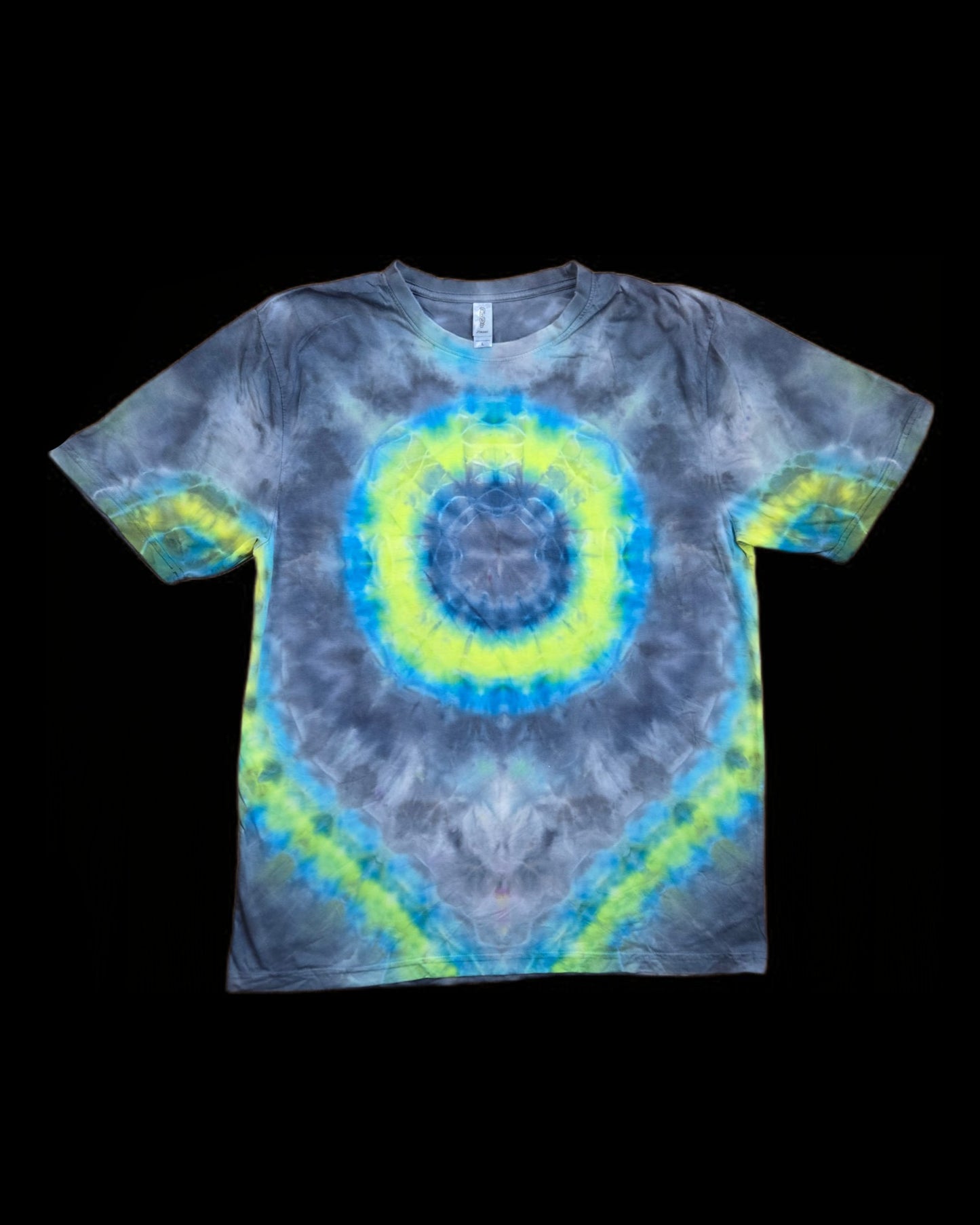 L green and blue mandala tie dye t-shirt, unisex large image 0