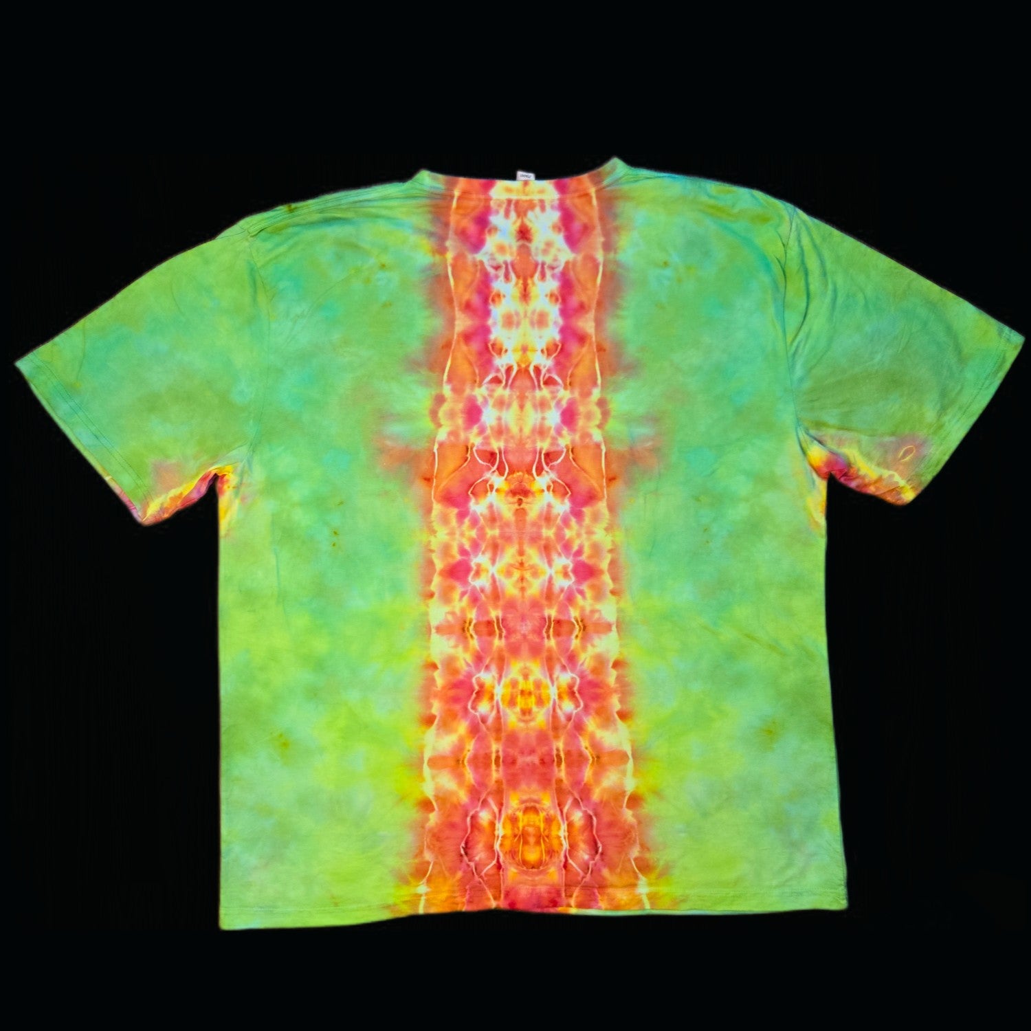 3XL rasta V with spine tie dye t-shirt, unisex image 1