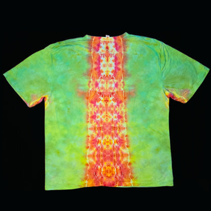 3XL rasta V with spine tie dye t-shirt, unisex image 1