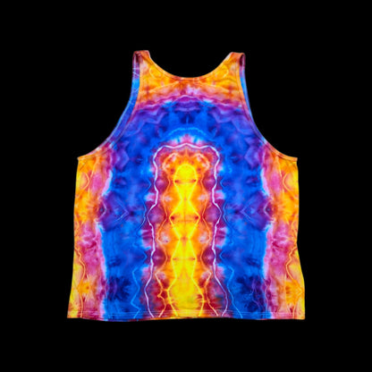 Rainbow Spine Ice Dye Tie Dye Unisex Tank Top — Unisex 2XL