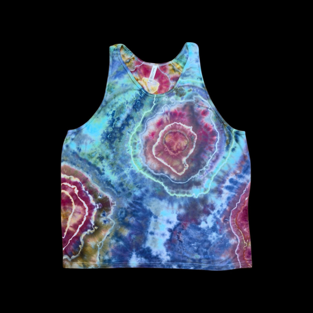 Geode Rings Tie Dye Tank Top — Unisex 2XL