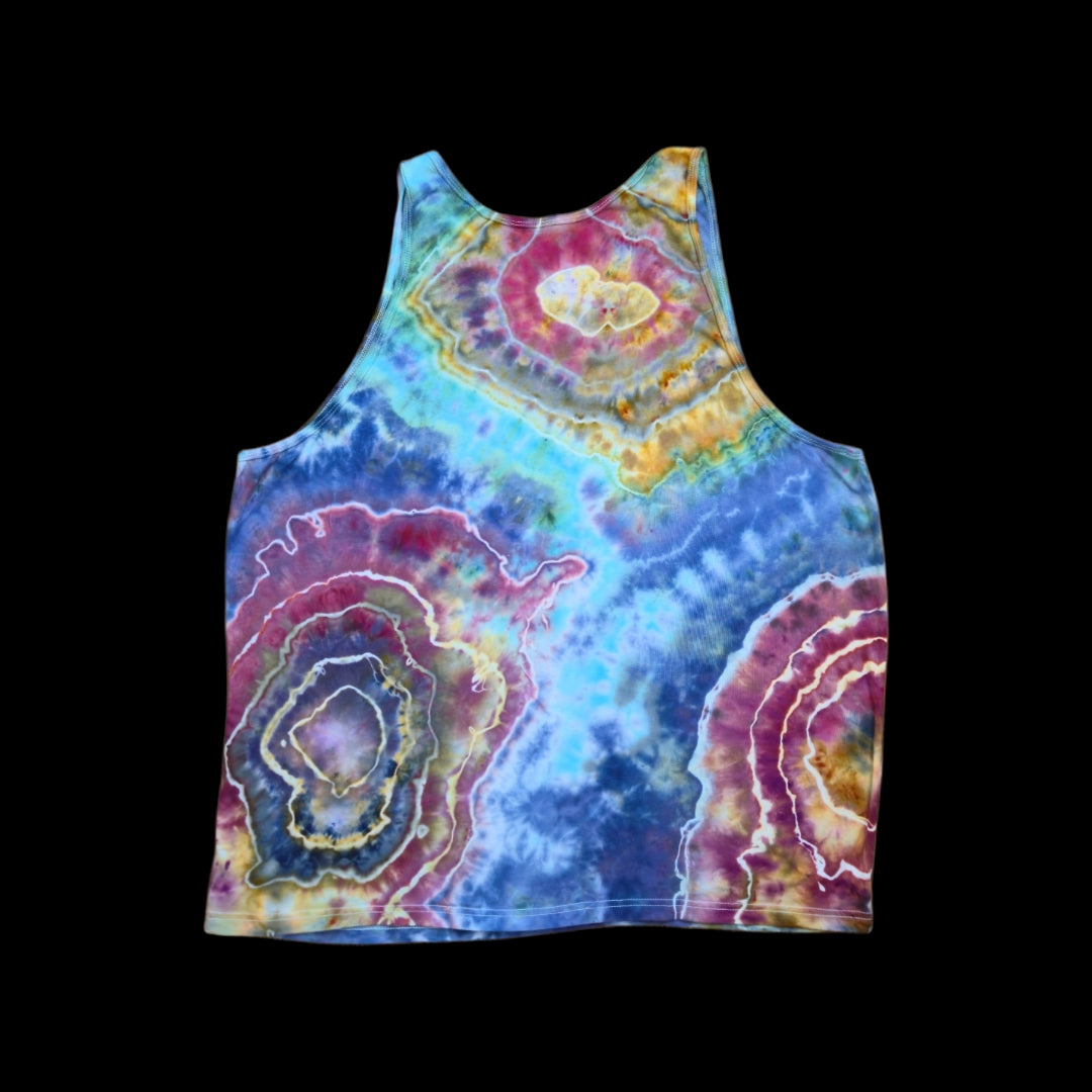 Geode Rings Tie Dye Tank Top — Unisex 2XL