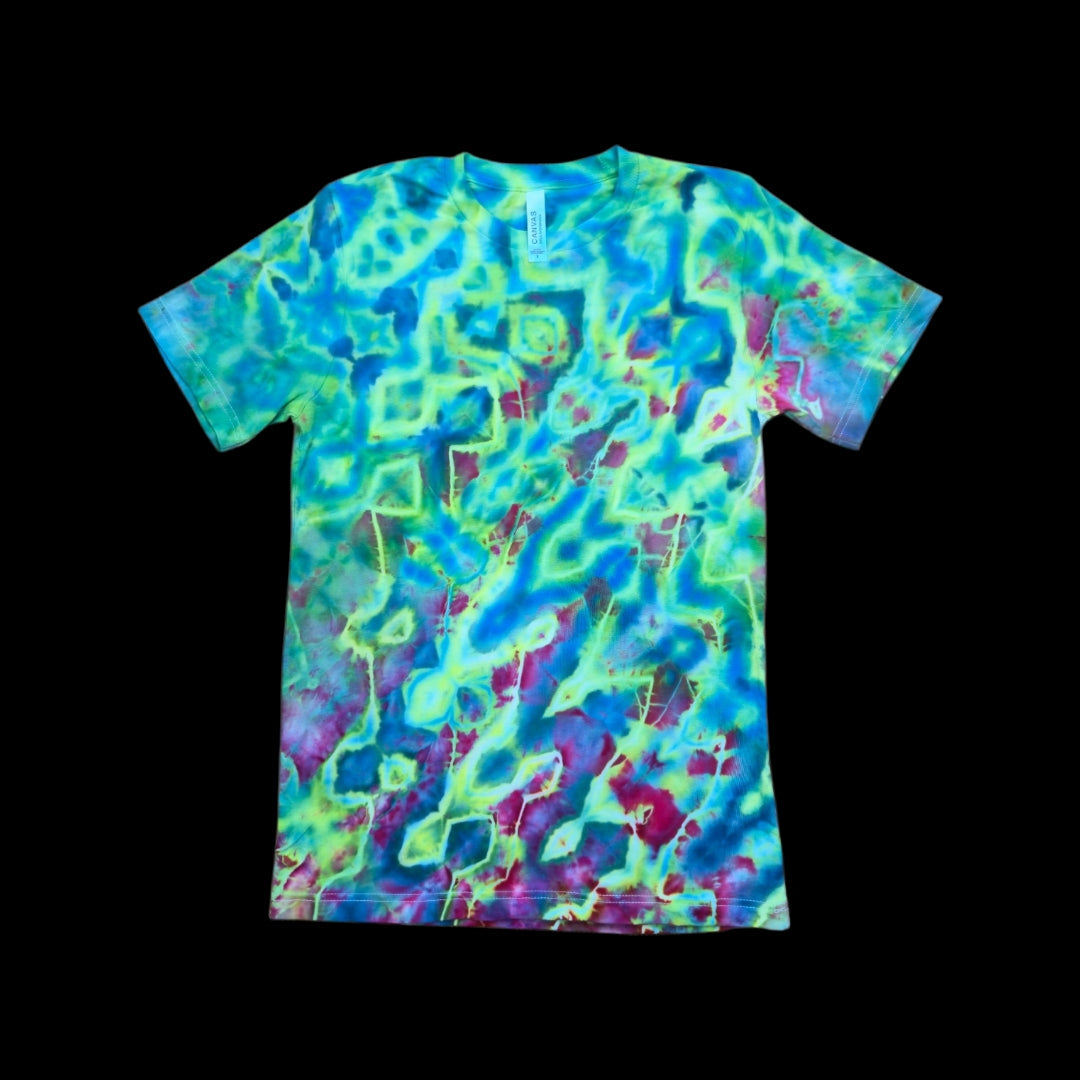 Neon Glitch Tie Dye Unisex T-Shirt — Unisex Small