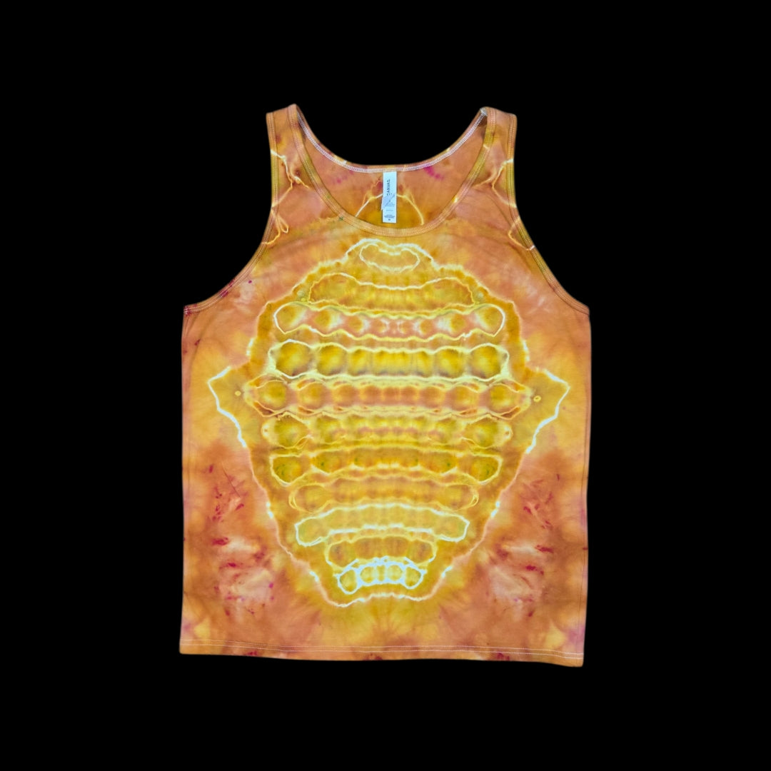 M tie dye tank top, cosmic egg
