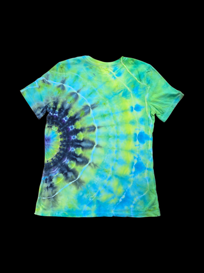 Side fan fold tie-dye t-shirt - women's small — Back