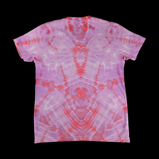Mandala tie-dye t-shirt - unisex large — Back — abstract / rolled