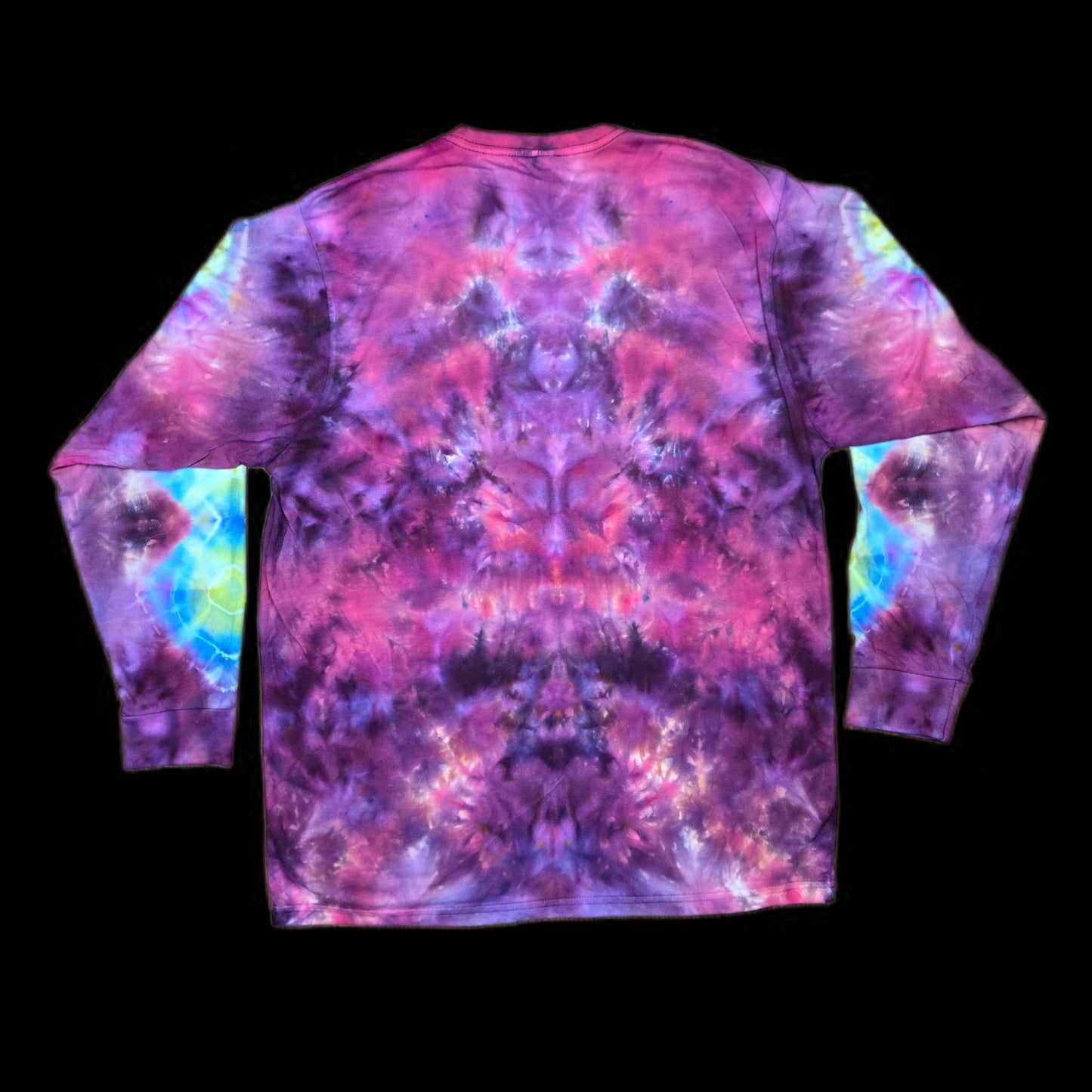 Large hexagon mandala long-sleeve tie dye image 1