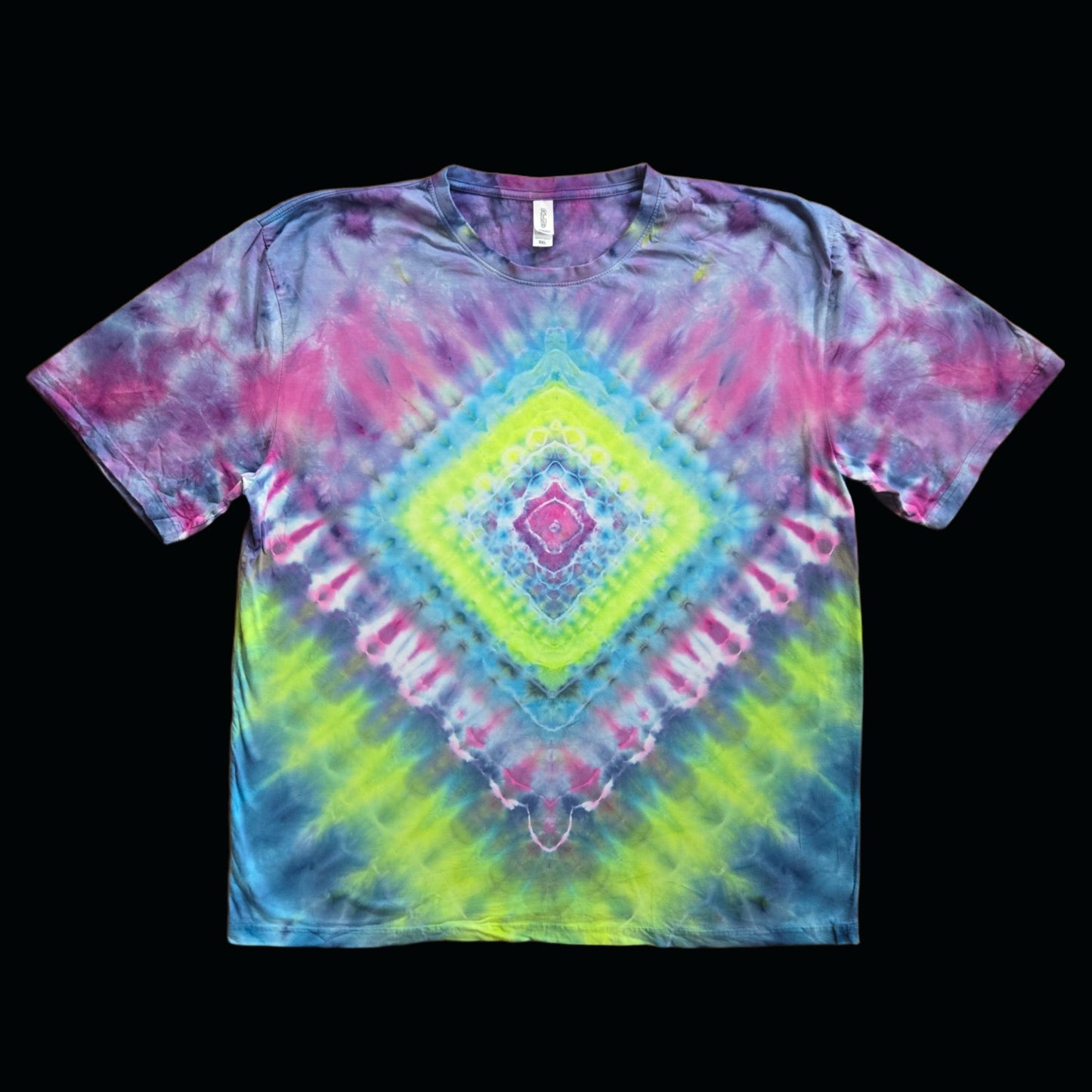 3XL diamond mandala tie dye t-shirt, unisex image 0
