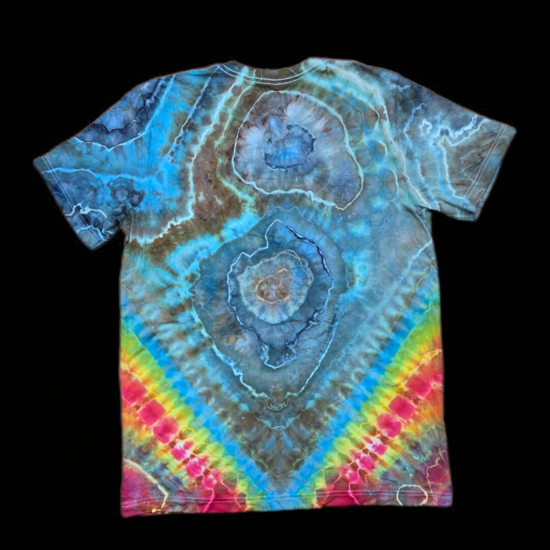 L geode with rainbow tie-dye t-shirt image 1