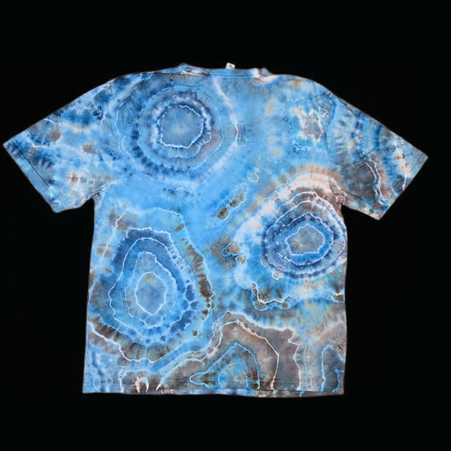 XL blue geode tie dye t-shirt, unisex extra large image 1