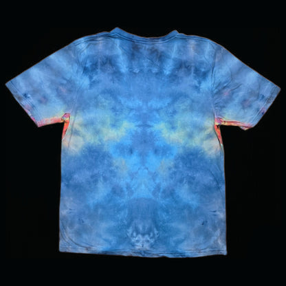 Large mushroom and rainbow tie dye t-shirt, unisex L image 1
