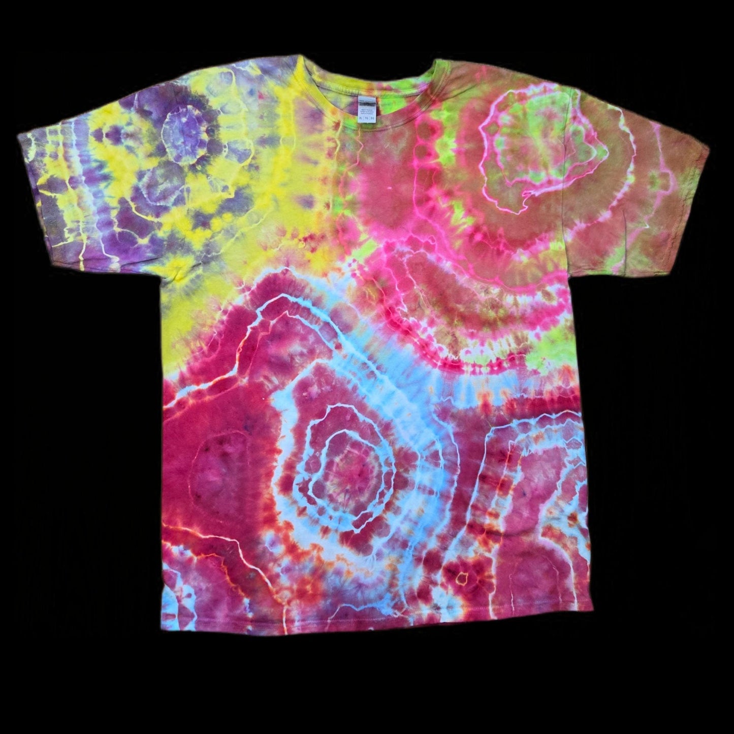 XL tie dye t-shirt, geode, unisex extra large image 0