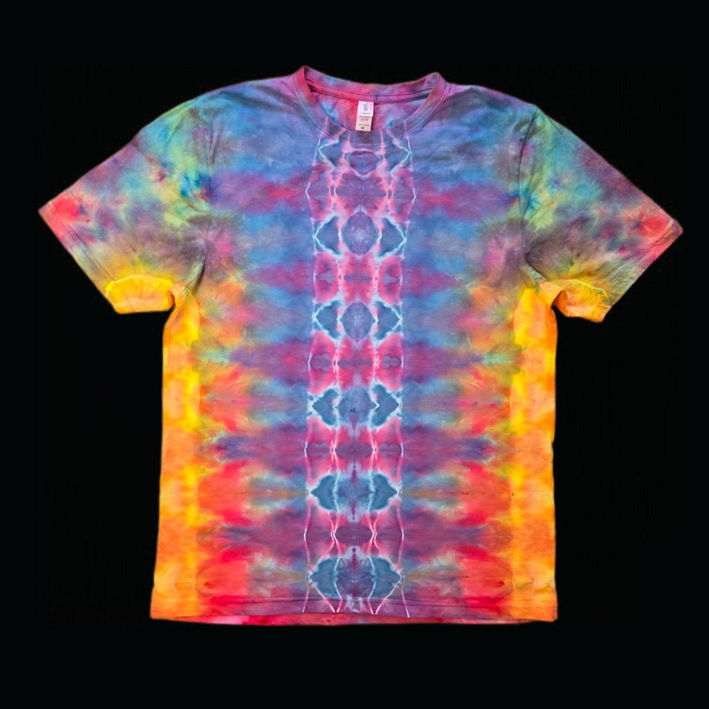 M abstract sunset tie dye t-shirt, medium unisex tie-dye image 0