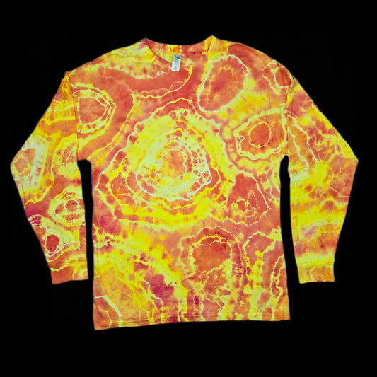 L molten yellow geode tie dye t-shirt, unisex large image 0