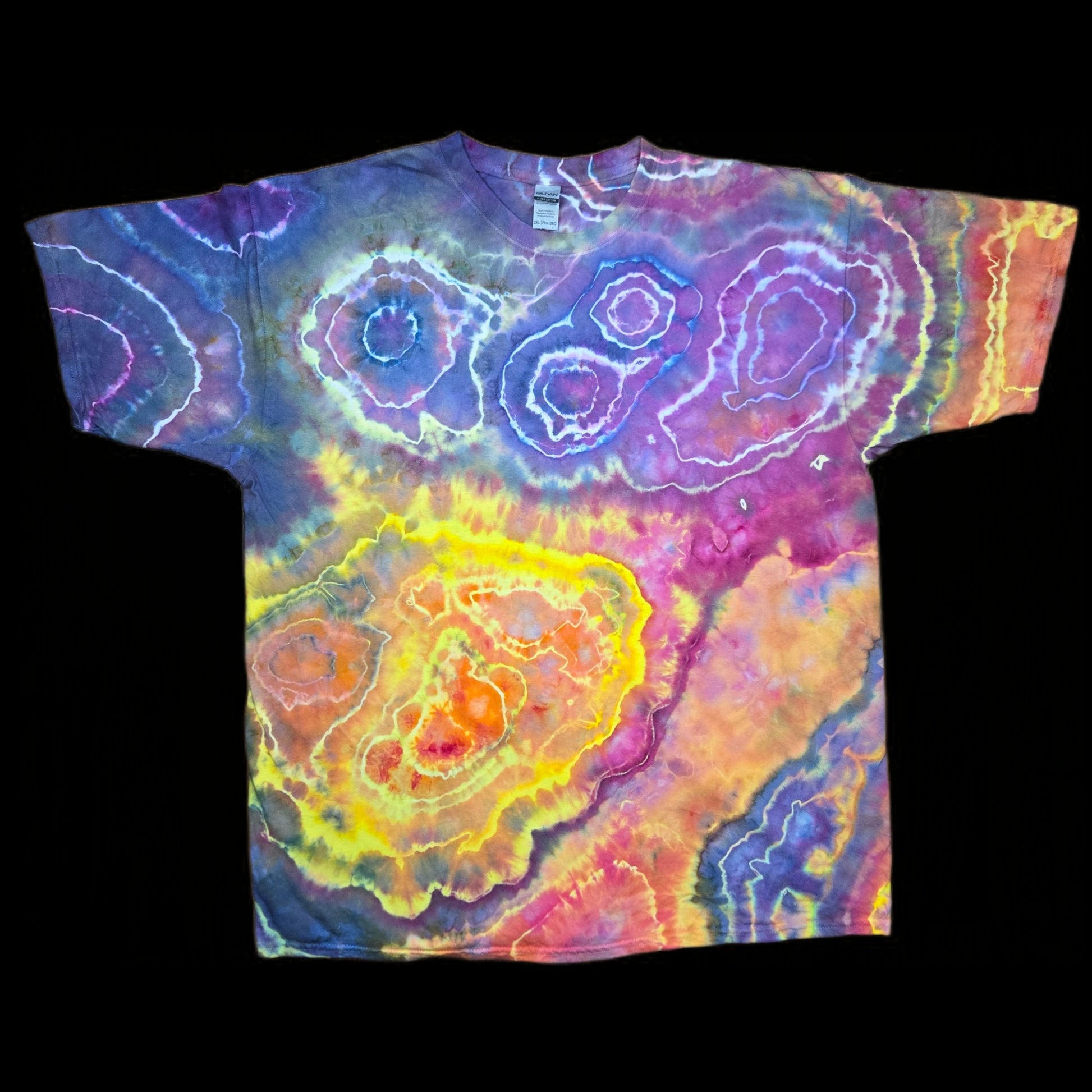 2XL rainbow geode tie dye t-shirt, unisex image 0