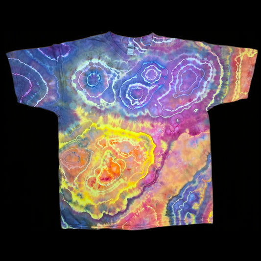 2XL rainbow geode tie dye t-shirt, unisex image 0