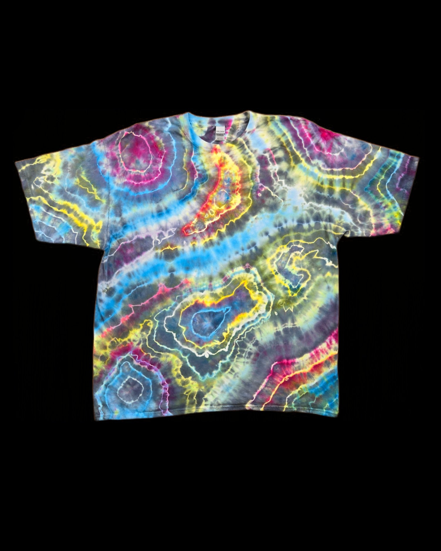 3XL rainbow geode tie dye t-shirt, triple XL unisex image 0