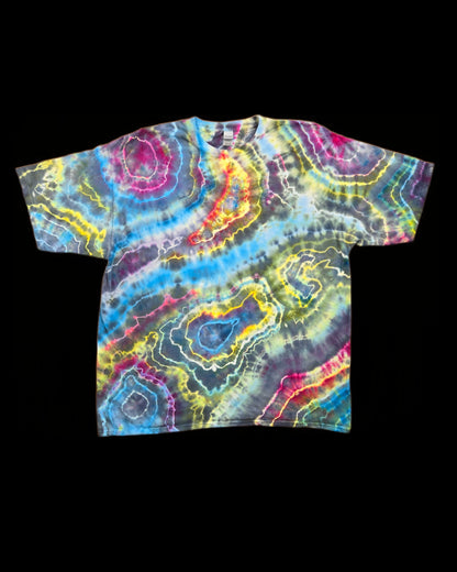3XL rainbow geode tie dye t-shirt, triple XL unisex image 0
