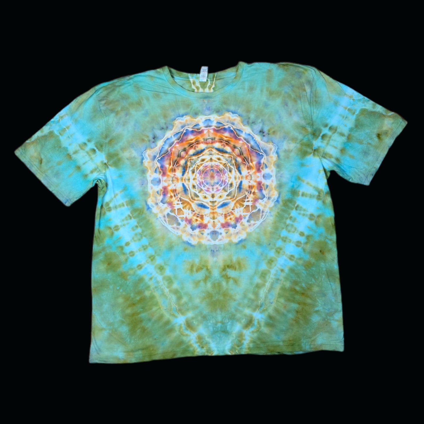 3XL mandala and spine tie dye t-shirt, unisex triple extra large image 0