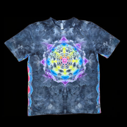 L rainbow mandala and sides tie dye t-shirt, unisex large image 0