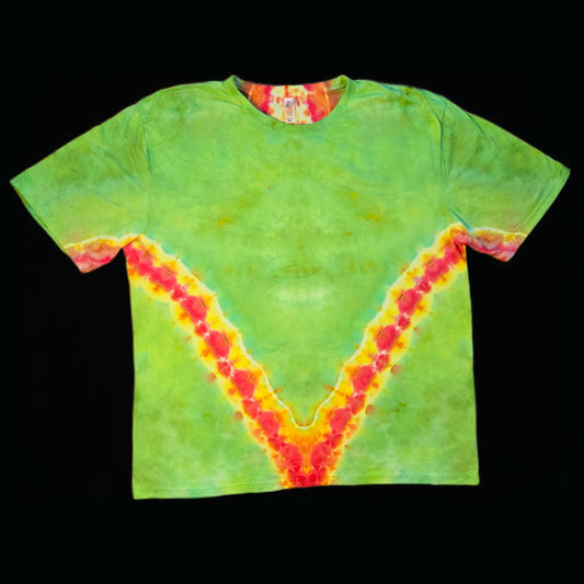 3XL rasta V with spine tie dye t-shirt, unisex image 0