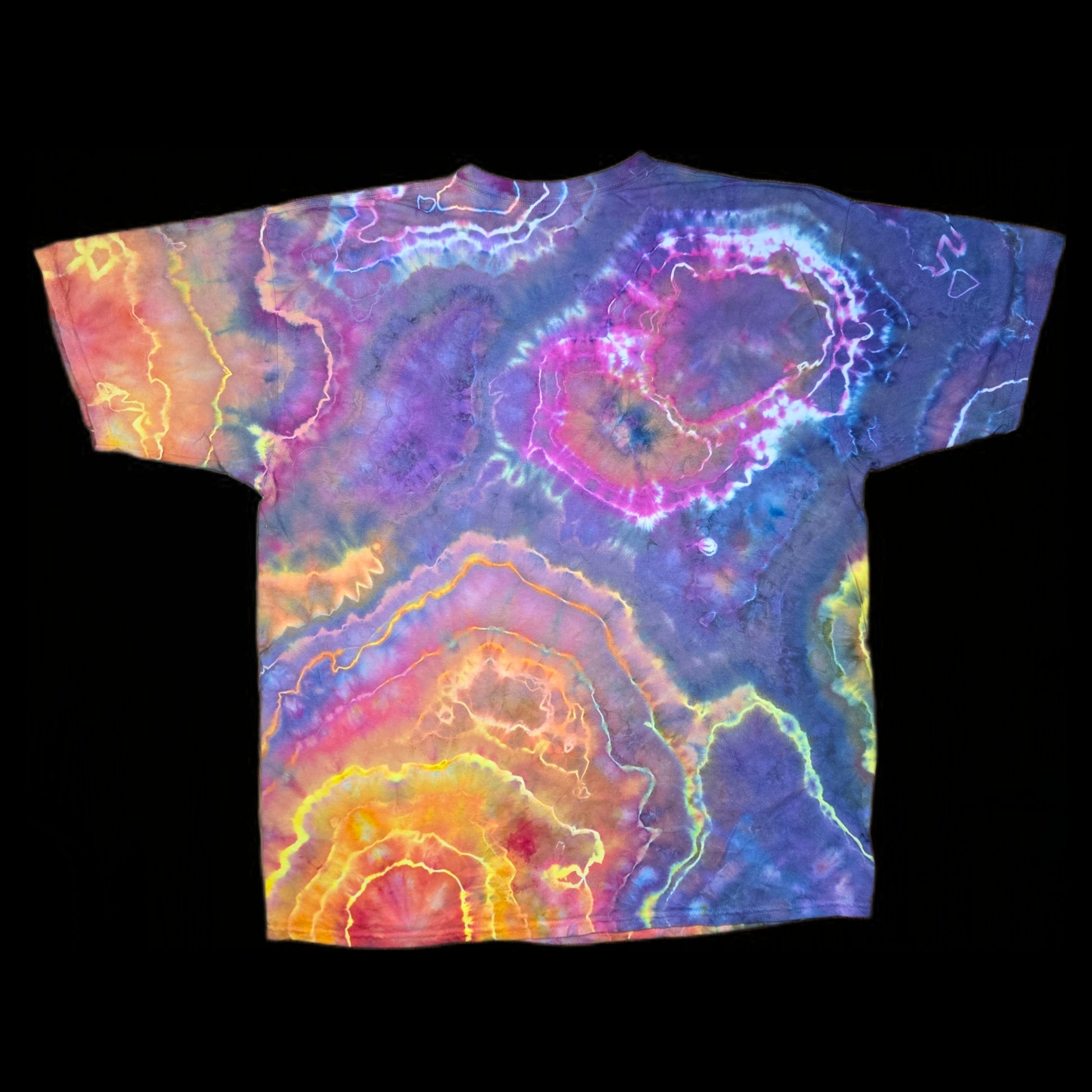 2XL rainbow geode tie dye t-shirt, unisex image 1