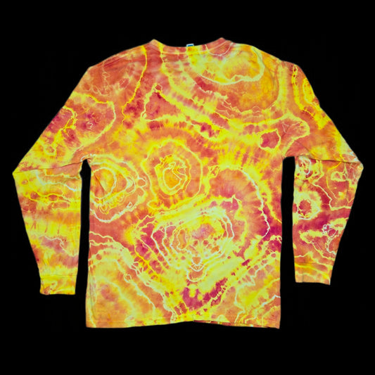 L molten yellow geode tie dye t-shirt, unisex large image 1