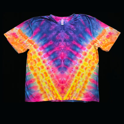 3XL sunset V tie dye t-shirt, unisex xxxl image 0