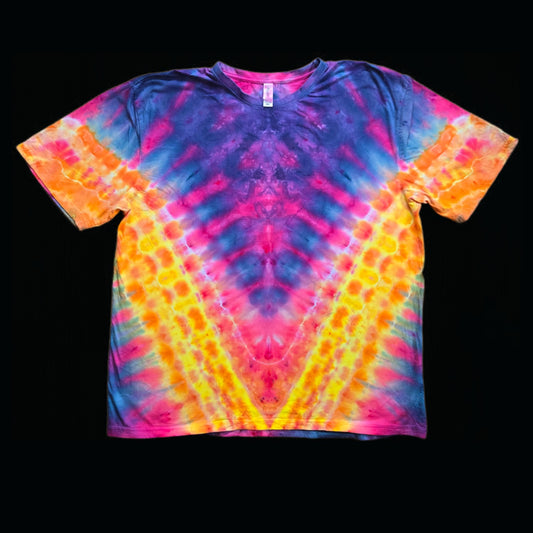 3XL sunset V tie dye t-shirt, unisex xxxl image 0