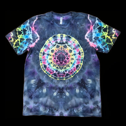 XL blacked out rainbow mandala tie-dye t-shirt image 0