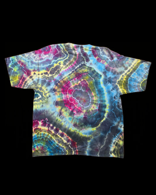 3XL rainbow geode tie dye t-shirt, triple XL unisex image 1