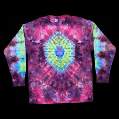 Large hexagon mandala long-sleeve tie dye image 0