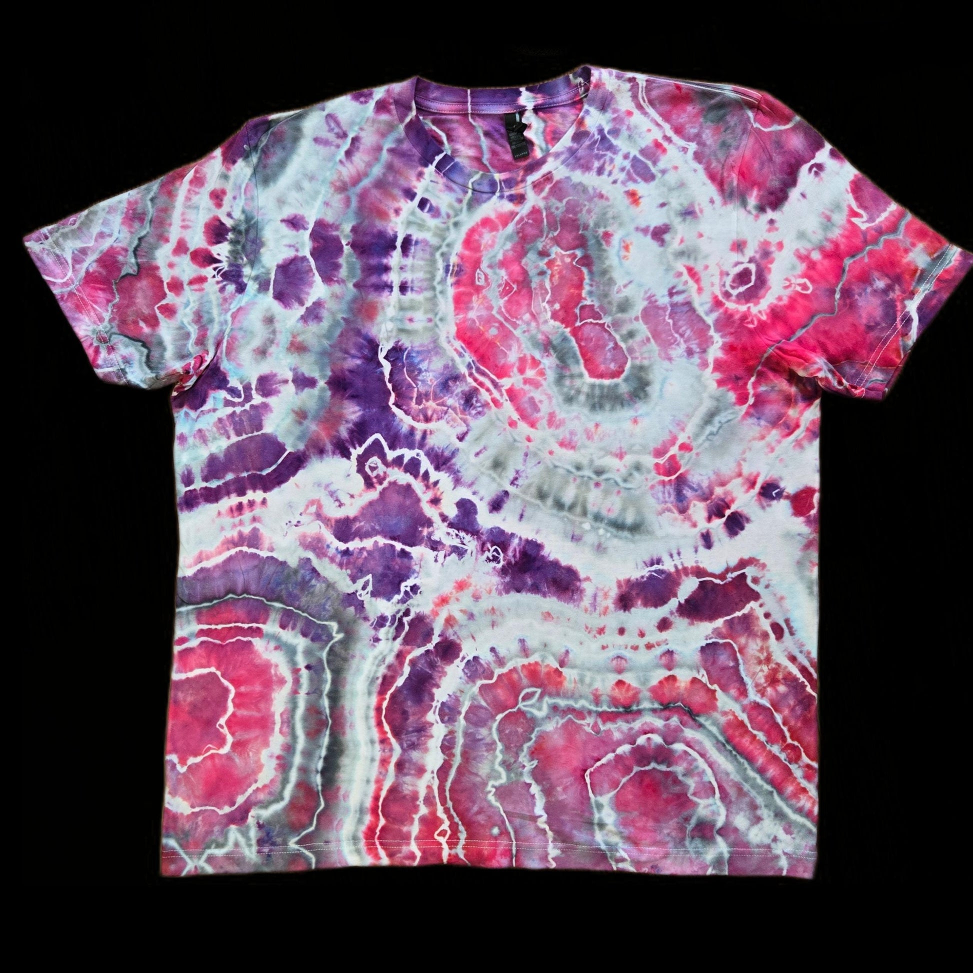 2XL Unisex Geode Tie-Dye T-Shirt, Pink Purple image 0