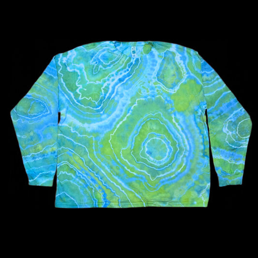 2XL geode tie dye long sleeve t-shirt, unisex image 0