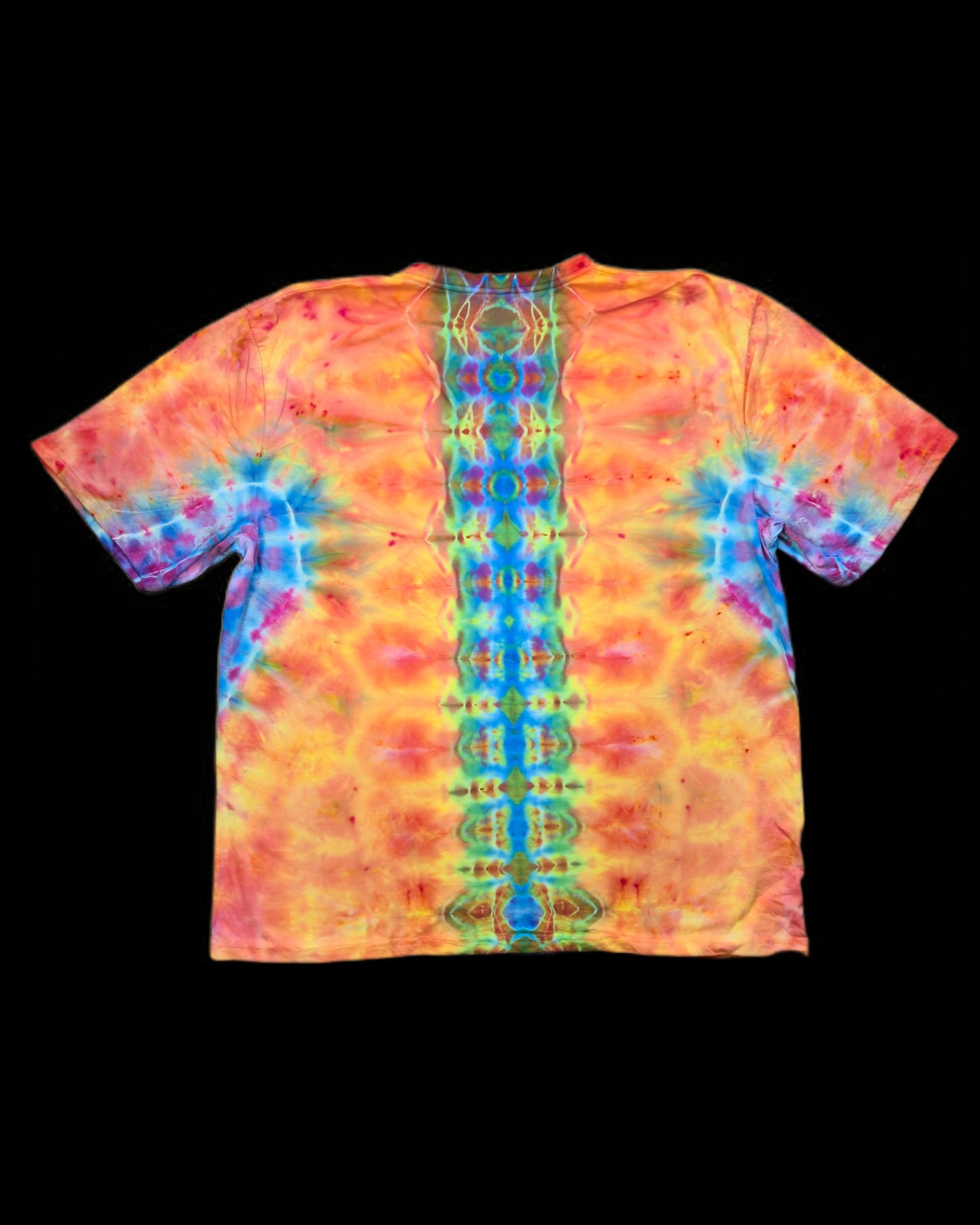 3XL diamond mandala, V, and spine tie dye t-shirt, unisex