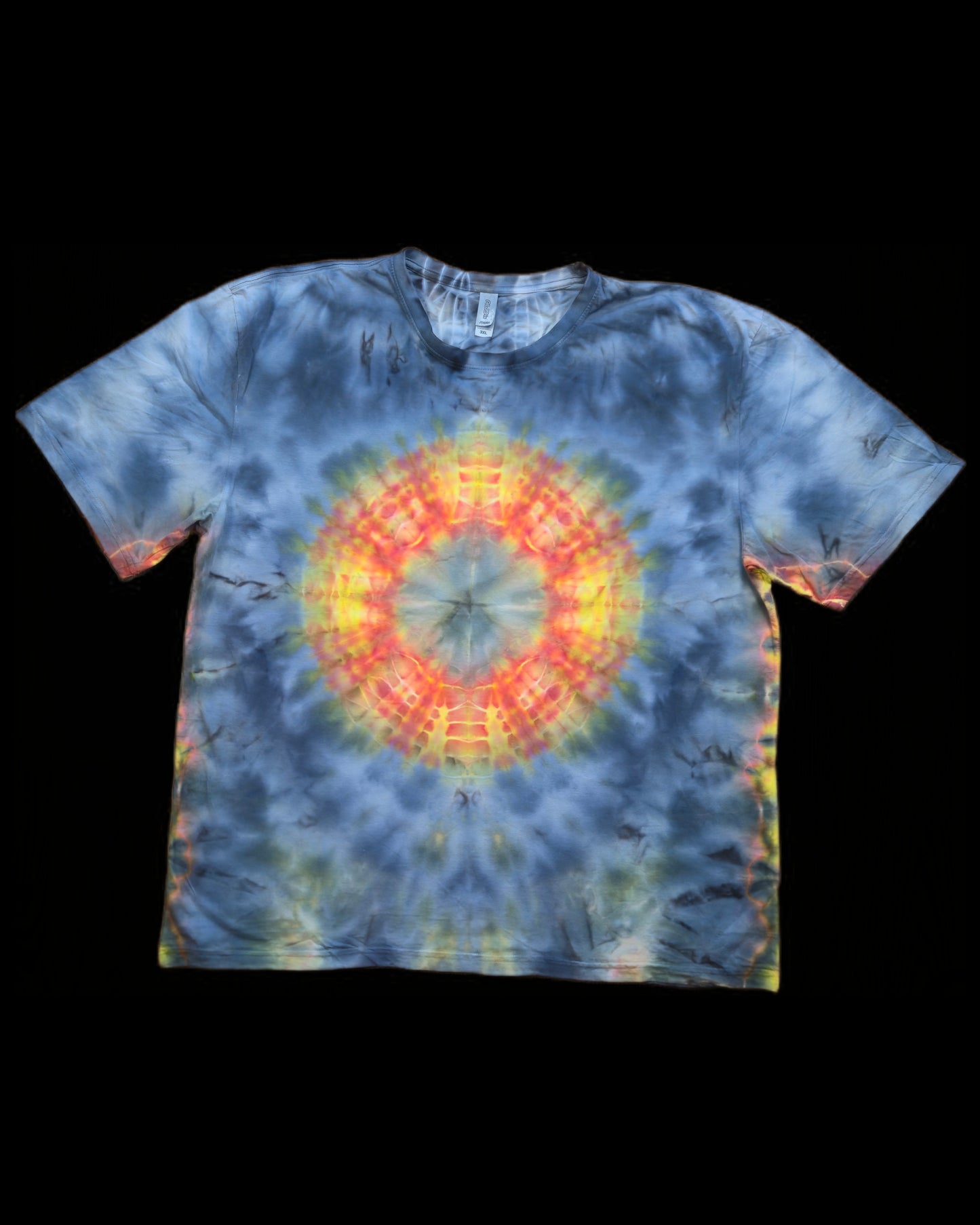 3XL orange mandala and sides tie dye t-shirt, unisex