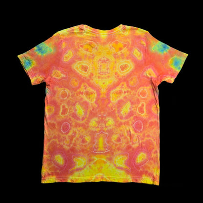 mandala Tie Dye T-Shirt — blue orange yellow red — Kids Youth XL — Back — Kenney-style