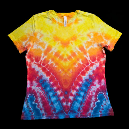 V / abstract tie-dye t-shirt - women's medium — Front — V / abstract