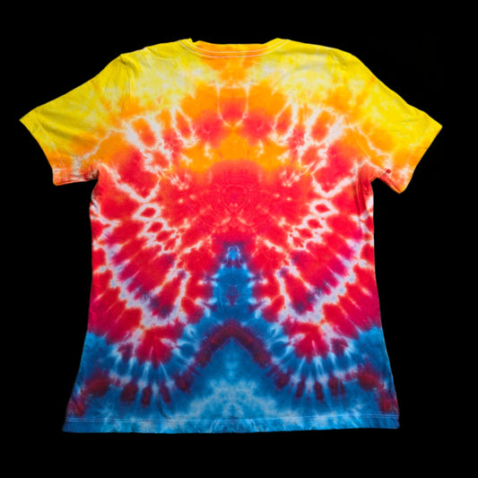 V / abstract tie-dye t-shirt - women's medium — Back — roll / abstract