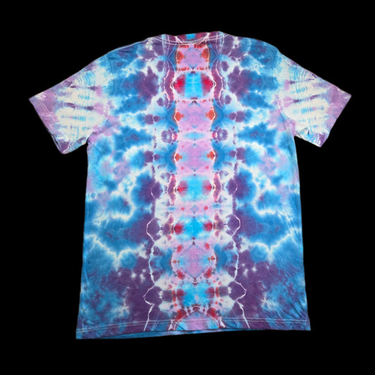 6-Pointed star mandala tie-dye t-shirt - unisex large — Back — spine
