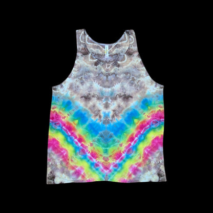 L rainbow V tank top, unisex