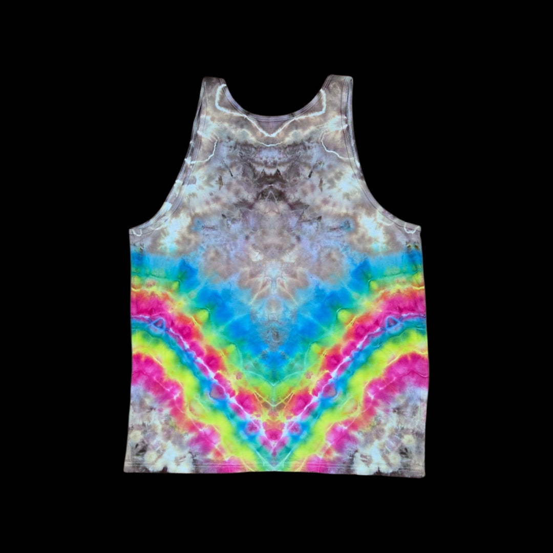 L rainbow V tank top, unisex