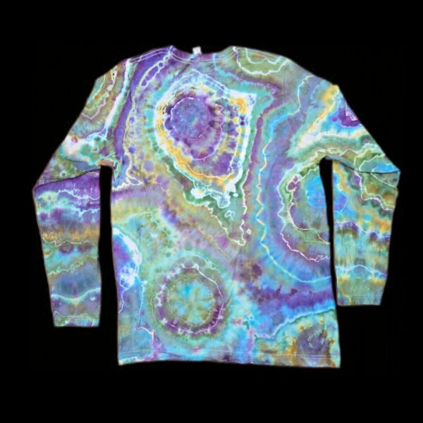 L rainbow fluorite looking geode long-sleeve
